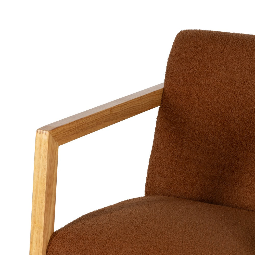 BROWN RUBBERWOOD ROCKING CHAIR LIVING ROOM 60 X 83 X 72 CM
