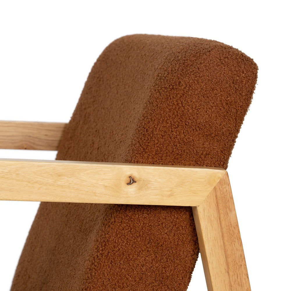 BROWN RUBBERWOOD ROCKING CHAIR LIVING ROOM 60 X 83 X 72 CM