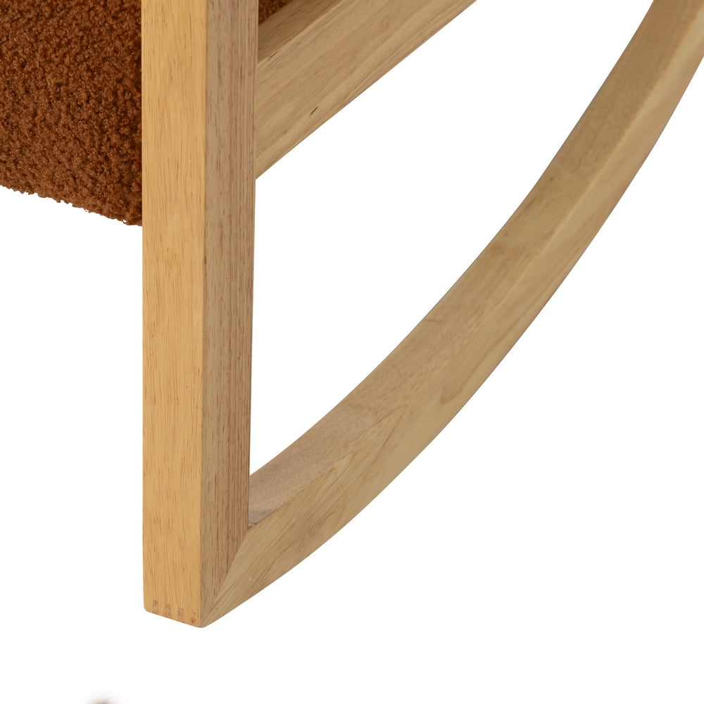 BROWN RUBBERWOOD ROCKING CHAIR LIVING ROOM 60 X 83 X 72 CM