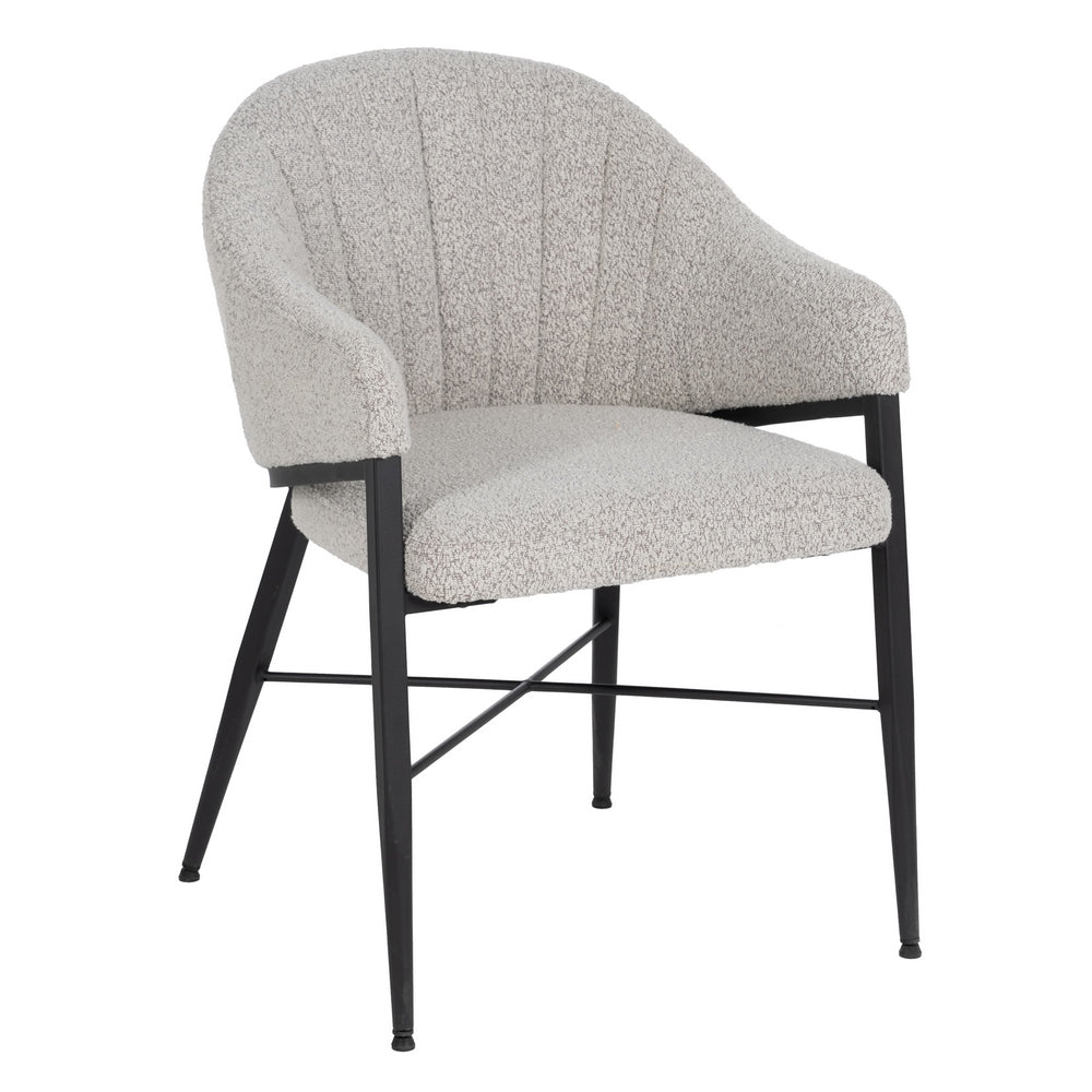 ARMCHAIR GREY FABRIC-METAL LOUNGE 56 X 61 X 82 CM