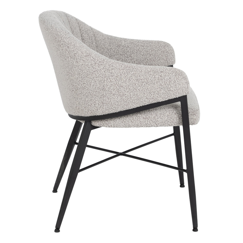 ARMCHAIR GREY FABRIC-METAL LOUNGE 56 X 61 X 82 CM