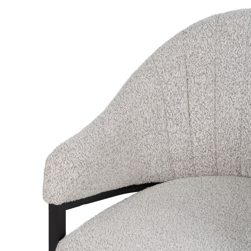 ARMCHAIR GREY FABRIC-METAL LOUNGE 56 X 61 X 82 CM