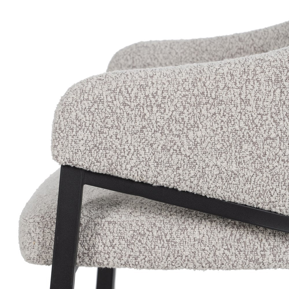 ARMCHAIR GREY FABRIC-METAL LOUNGE 56 X 61 X 82 CM