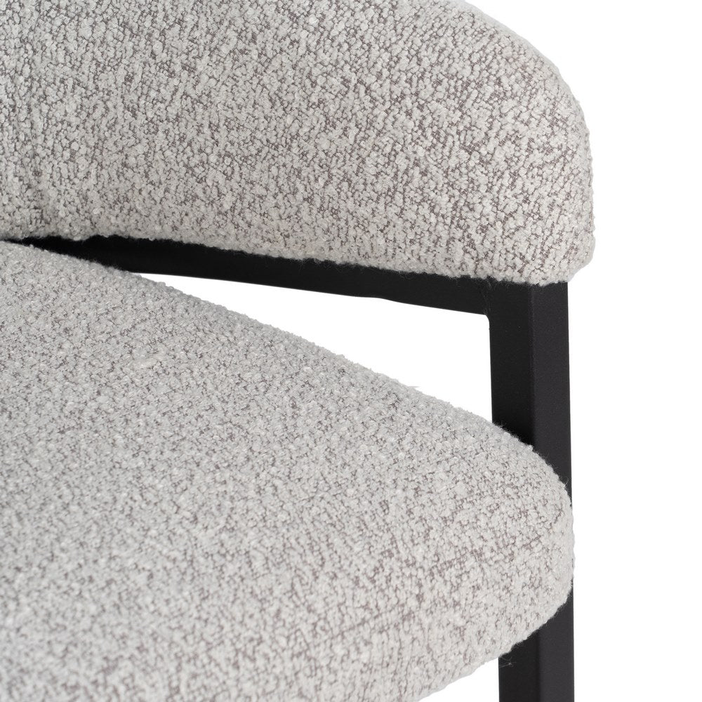 ARMCHAIR GREY FABRIC-METAL LOUNGE 56 X 61 X 82 CM