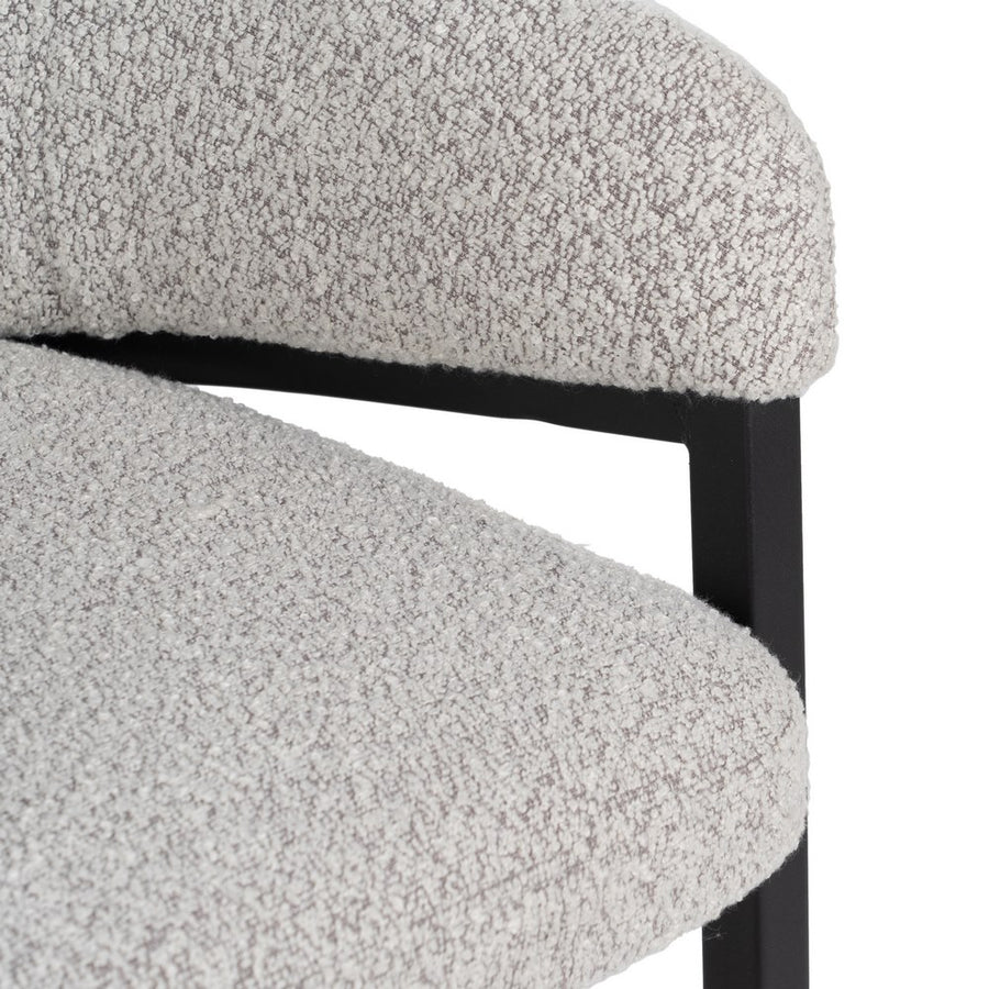 ARMCHAIR GREY FABRIC-METAL LOUNGE 56 X 61 X 82 CM