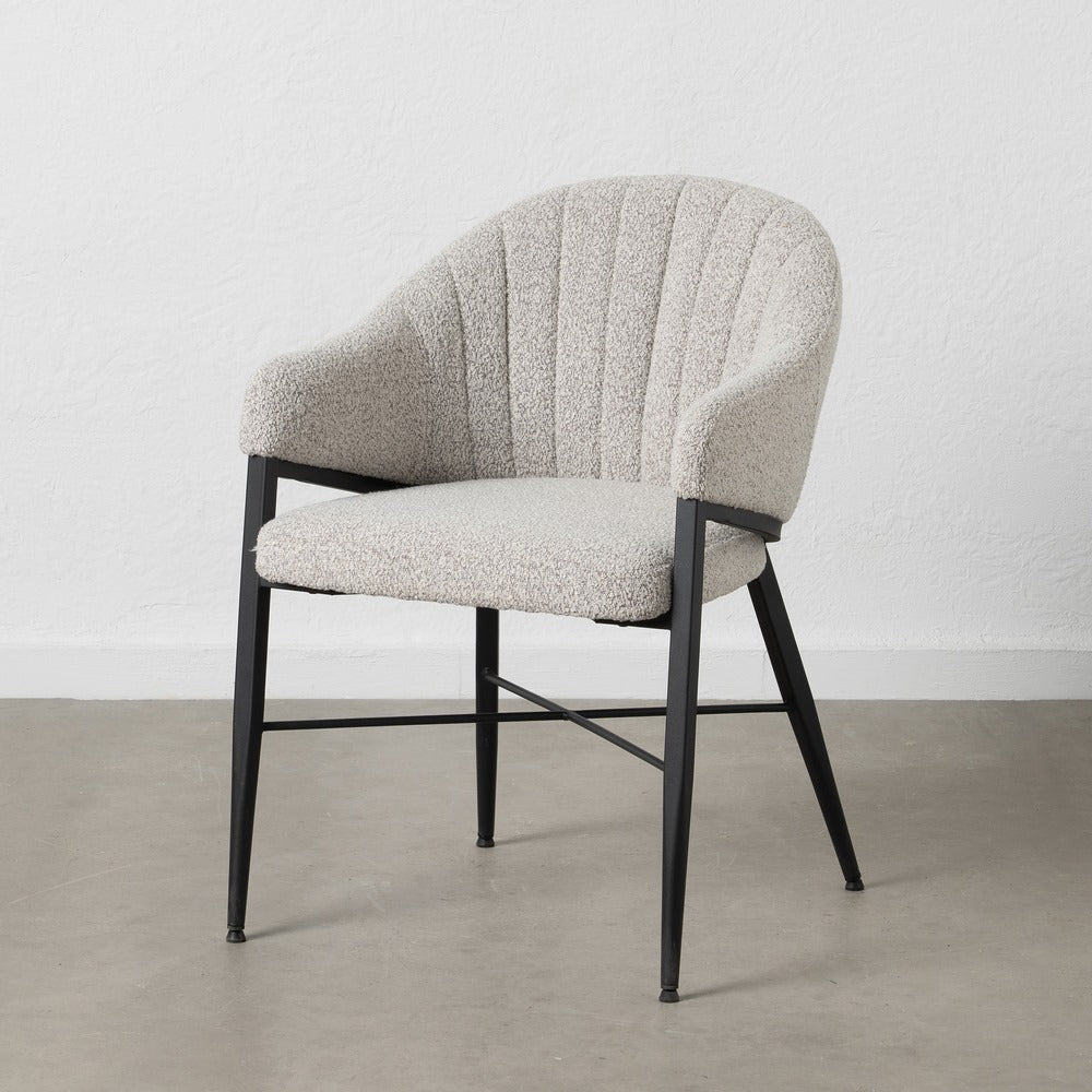SILLA BRAZOS GRIS TEJIDO-METAL SALÓN 56 X 61 X 82 CM