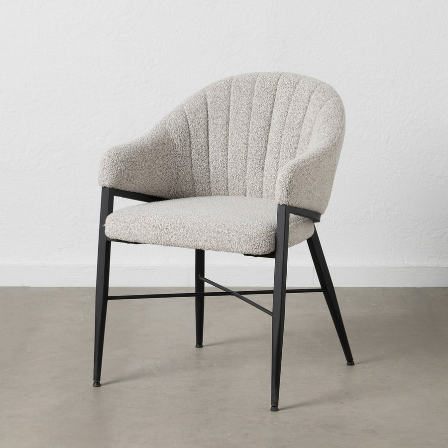 ARMCHAIR GREY FABRIC-METAL LOUNGE 56 X 61 X 82 CM