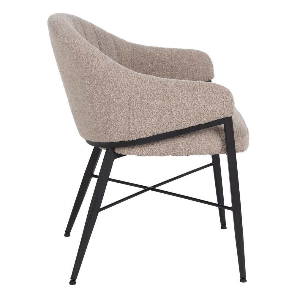 ARMCHAIR BEIGE FABRIC-METAL LIVING ROOM 56 X 61 X 82 CM
