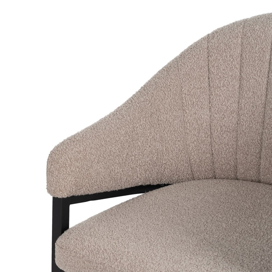 SILLA BRAZOS BEIGE TEJIDO-METAL SALÓN 56 X 61 X 82 CM