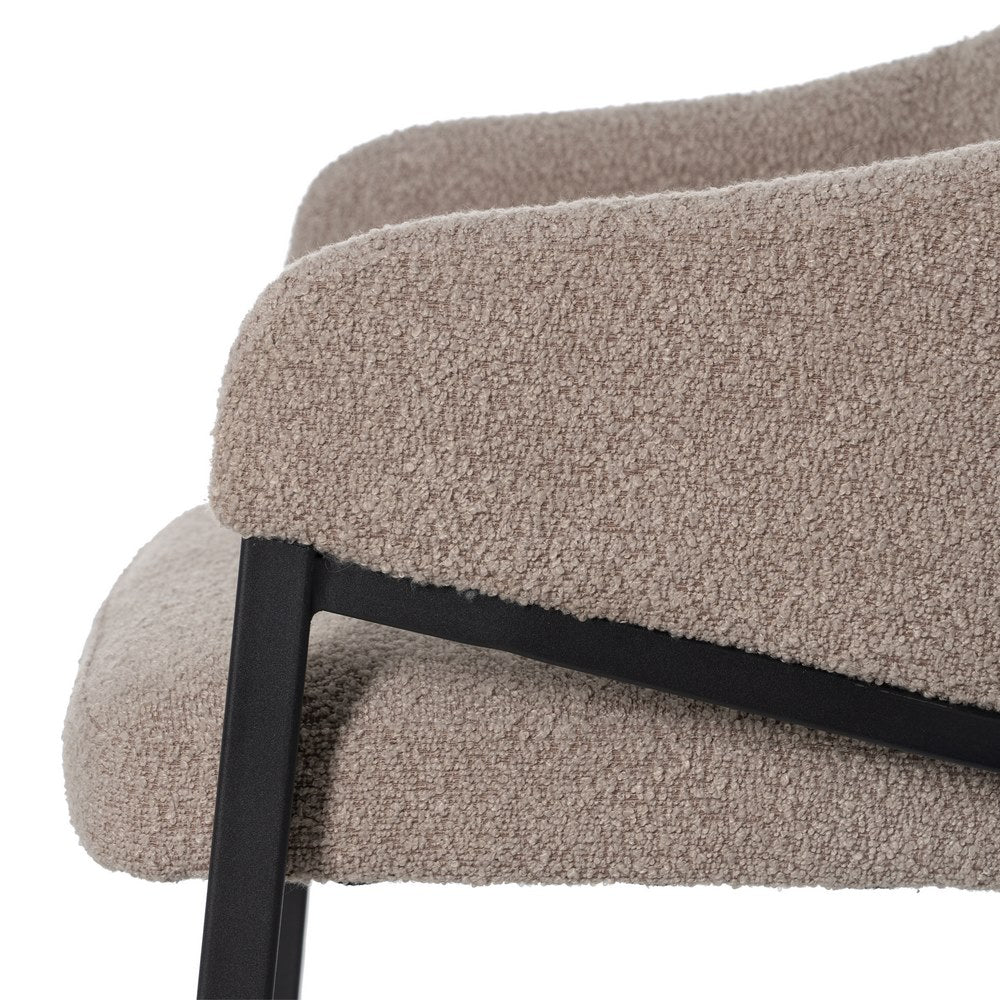 ARMCHAIR BEIGE FABRIC-METAL LIVING ROOM 56 X 61 X 82 CM