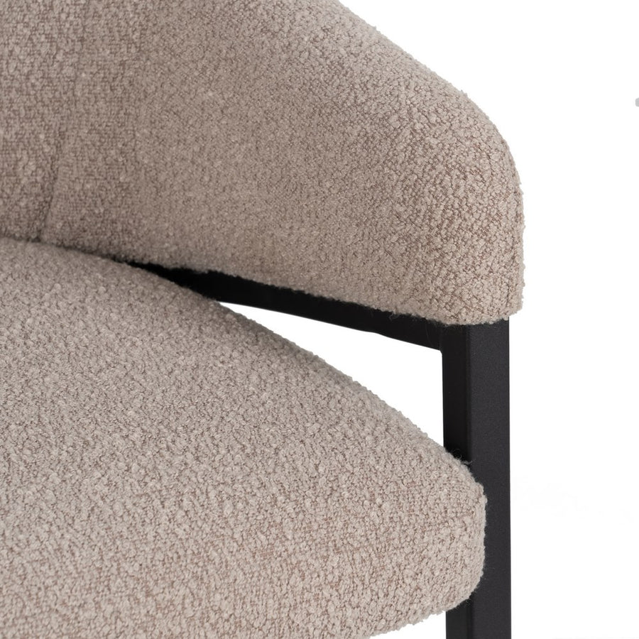 SILLA BRAZOS BEIGE TEJIDO-METAL SALÓN 56 X 61 X 82 CM