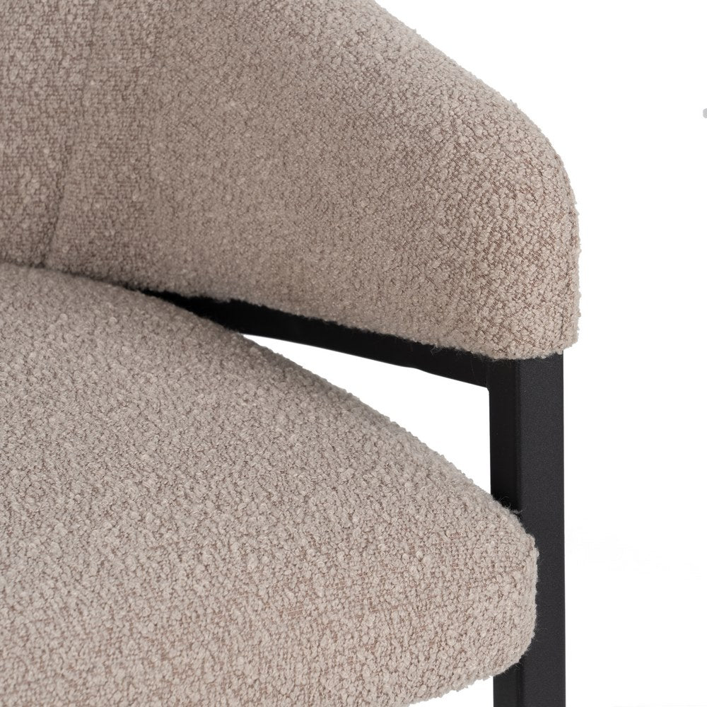 ARMCHAIR BEIGE FABRIC-METAL LIVING ROOM 56 X 61 X 82 CM