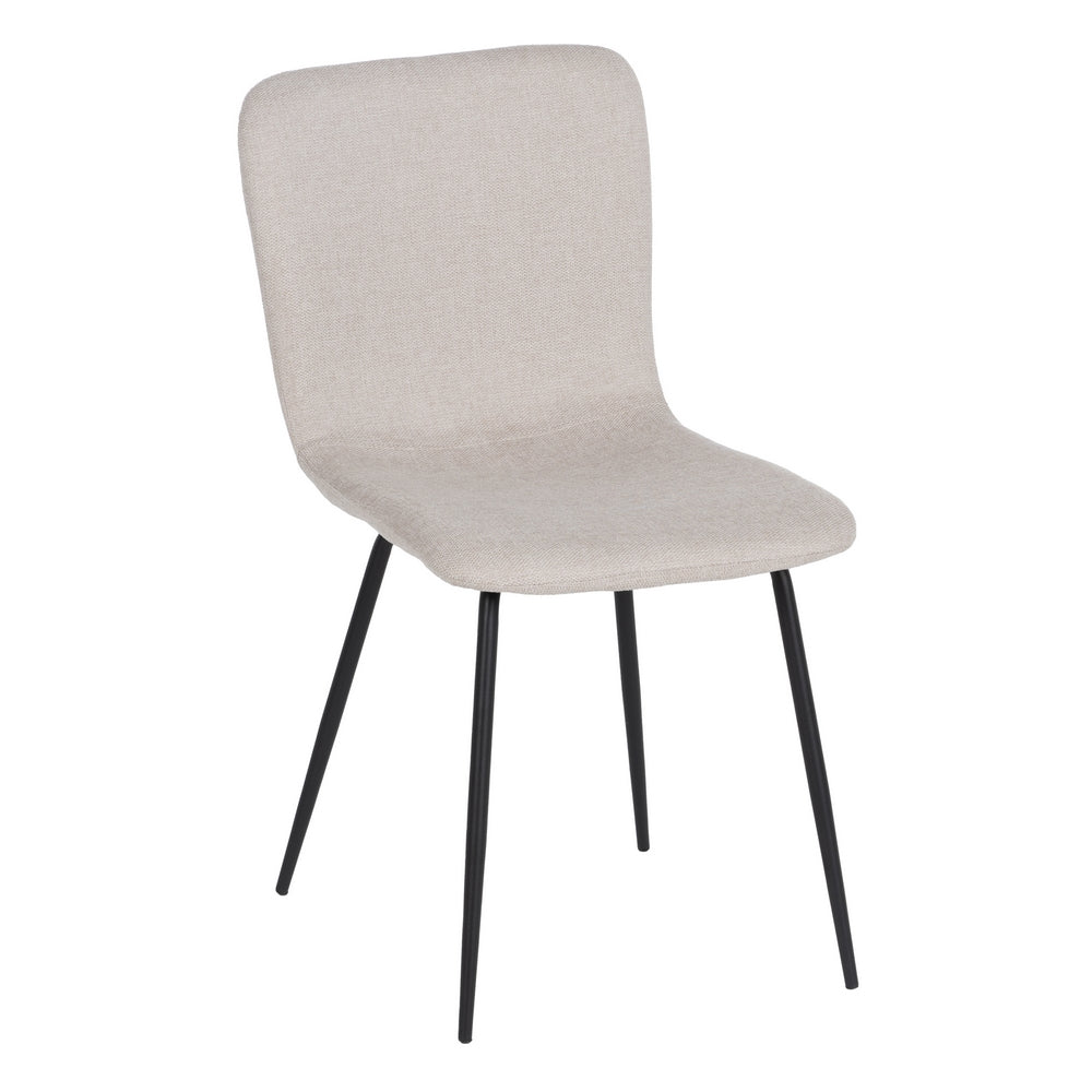 CREAM FABRIC AND METAL DINING CHAIR 44 X 55 X 82 CM