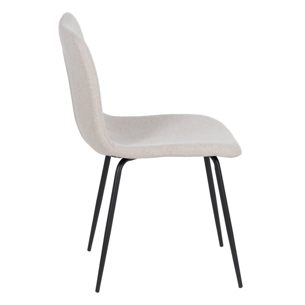 CREAM FABRIC AND METAL DINING CHAIR 44 X 55 X 82 CM