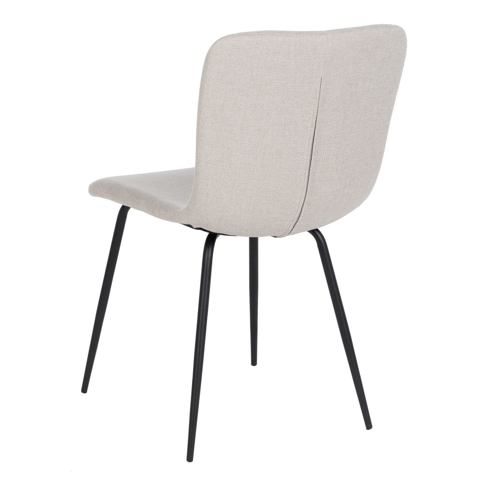 CREAM FABRIC AND METAL DINING CHAIR 44 X 55 X 82 CM