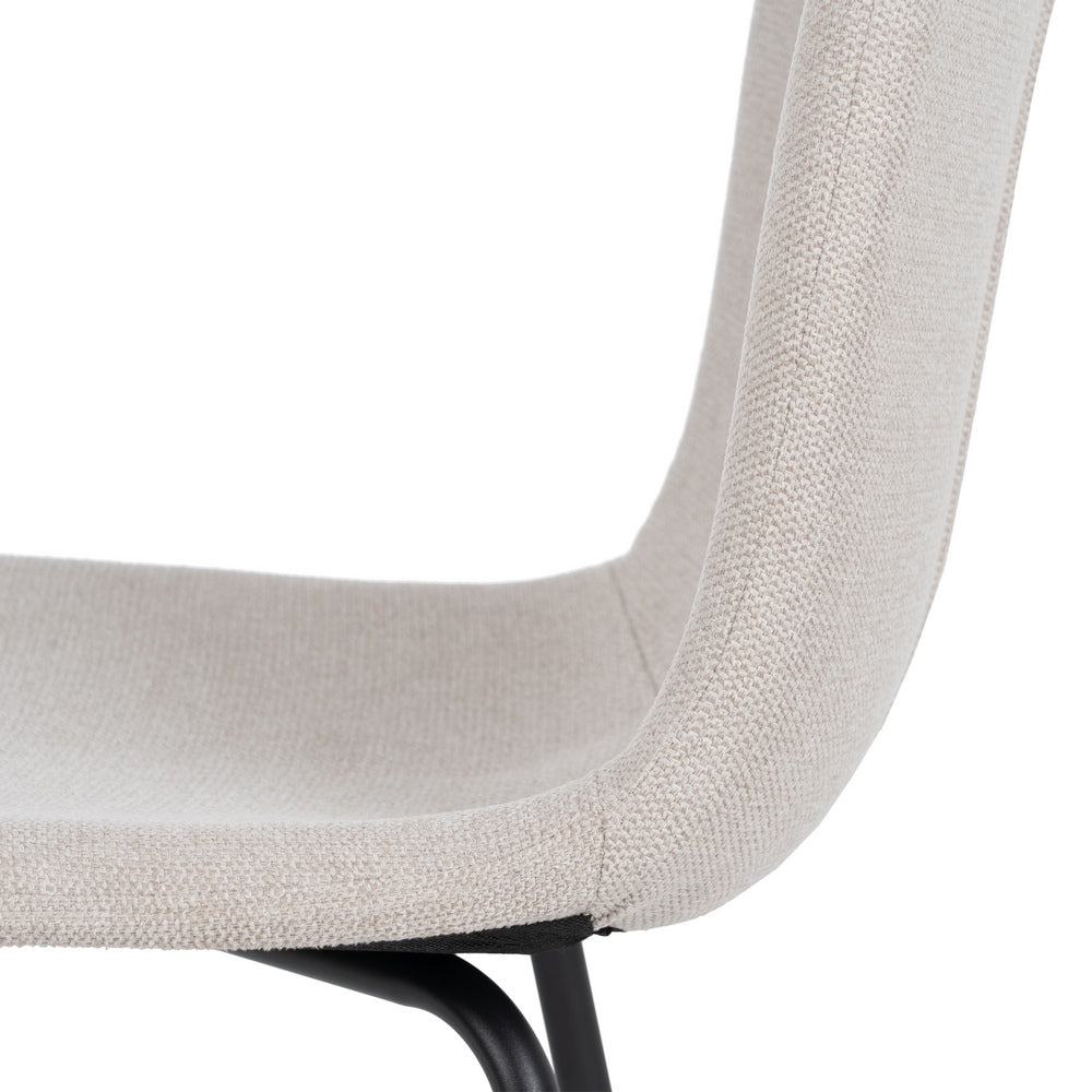 CREAM FABRIC AND METAL DINING CHAIR 44 X 55 X 82 CM
