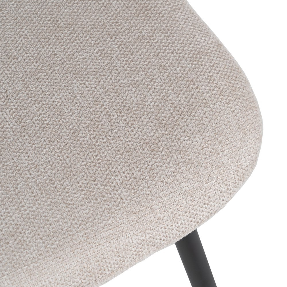 CREAM FABRIC AND METAL DINING CHAIR 44 X 55 X 82 CM