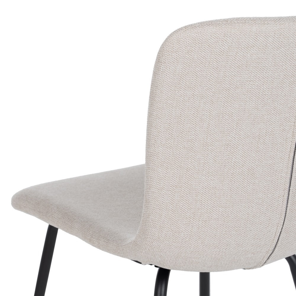 CREAM FABRIC AND METAL DINING CHAIR 44 X 55 X 82 CM