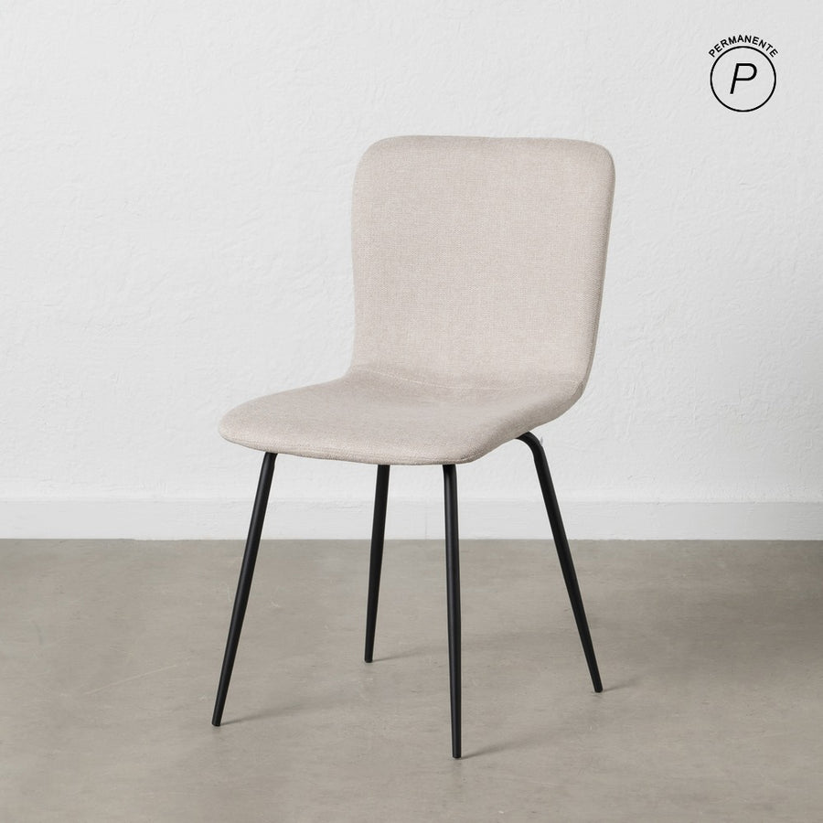SILLA CREMA TEJIDO-METAL SALÓN 44 X 55 X 82 CM