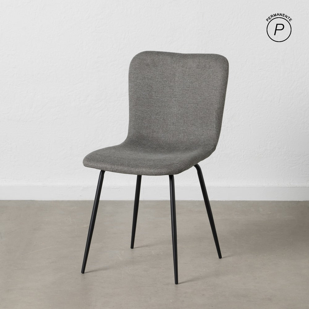 SILLA GRIS TEJIDO-METAL SALÓN 44 X 55 X 82 CM
