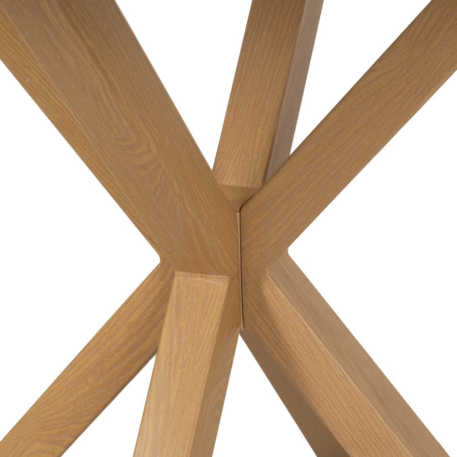 MESA COMEDOR BLANCO-NATURAL DM-METAL 120 X 120 X 76 CM