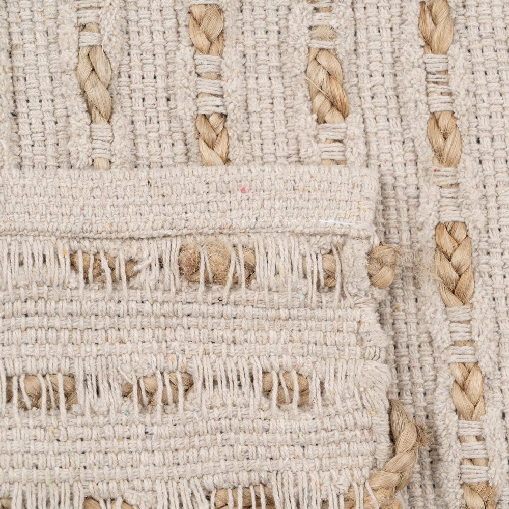NATURAL RUG-WHITE JUTE-COTTON 160 X 230 CM