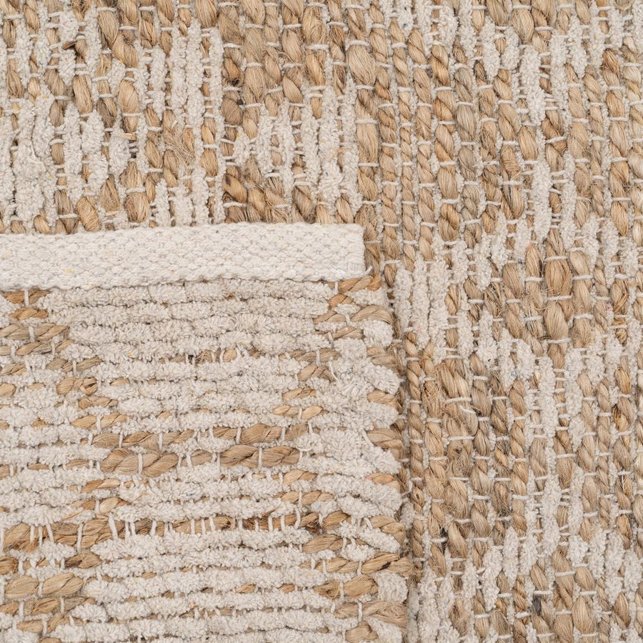 ALFOMBRA NATURAL-BLANCO YUTE-ALGODÓN 160 X 230 CM