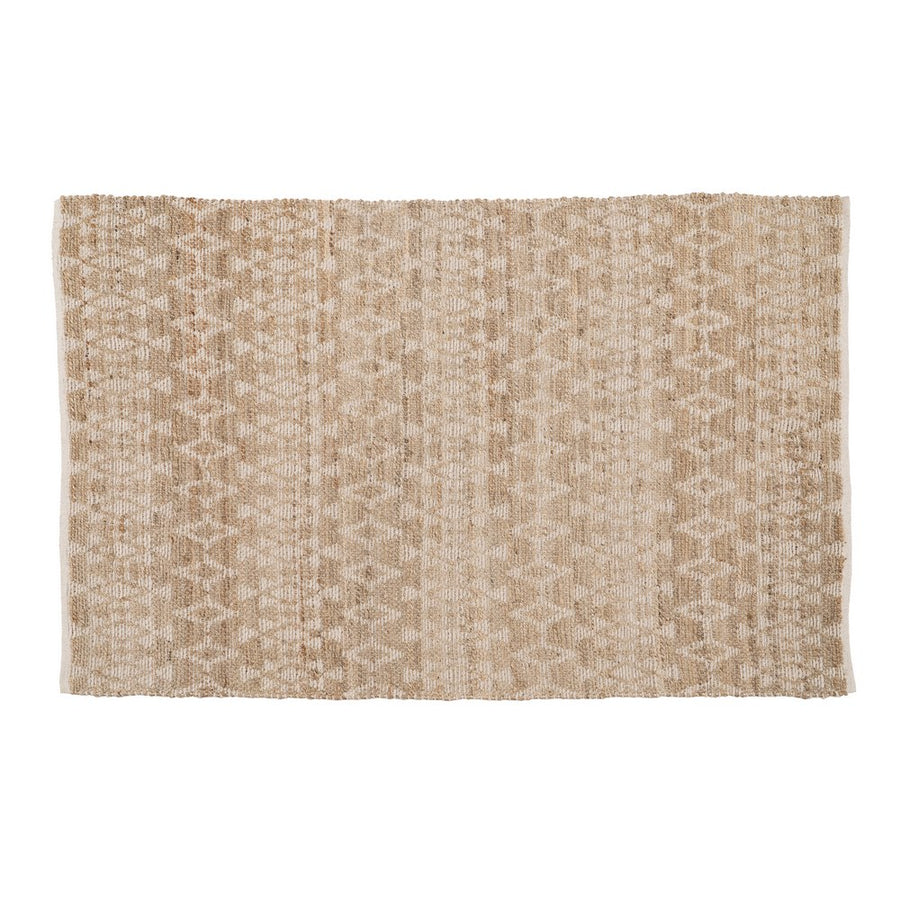 ALFOMBRA NATURAL-BLANCO YUTE-ALGODÓN 160 X 230 CM