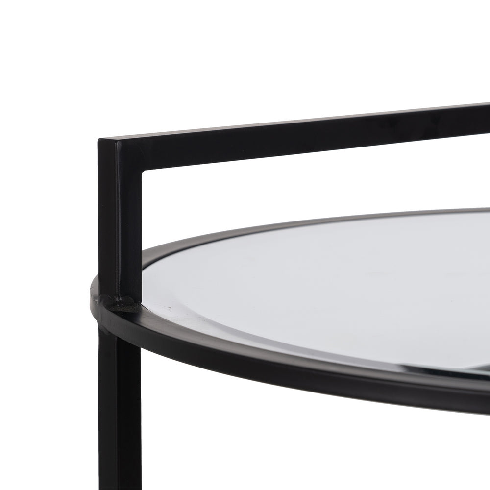 BLACK METAL-MIRROR SIDE TABLE LIVING ROOM 59 X 59 X 67.50 CM