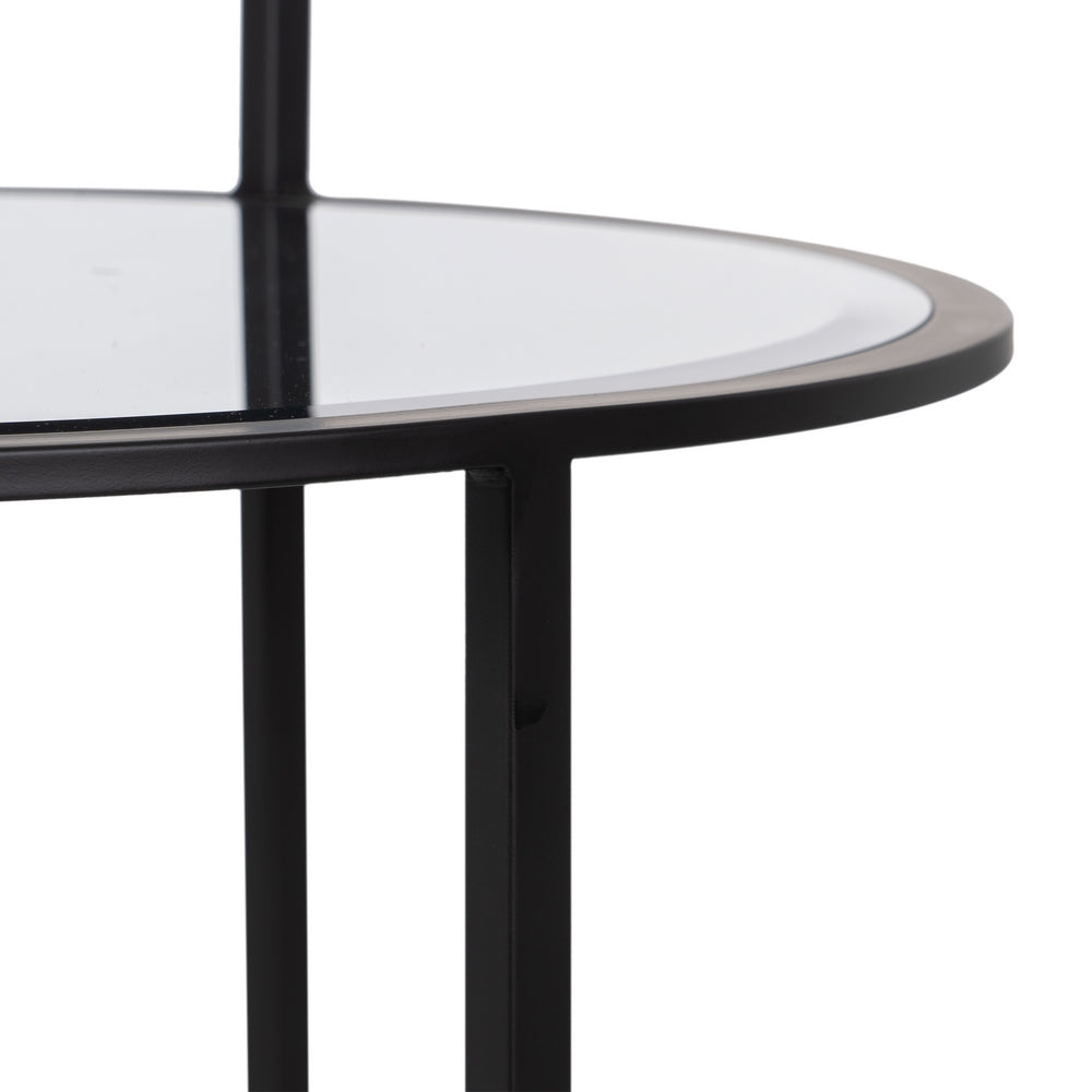 BLACK METAL-MIRROR SIDE TABLE LIVING ROOM 59 X 59 X 67.50 CM