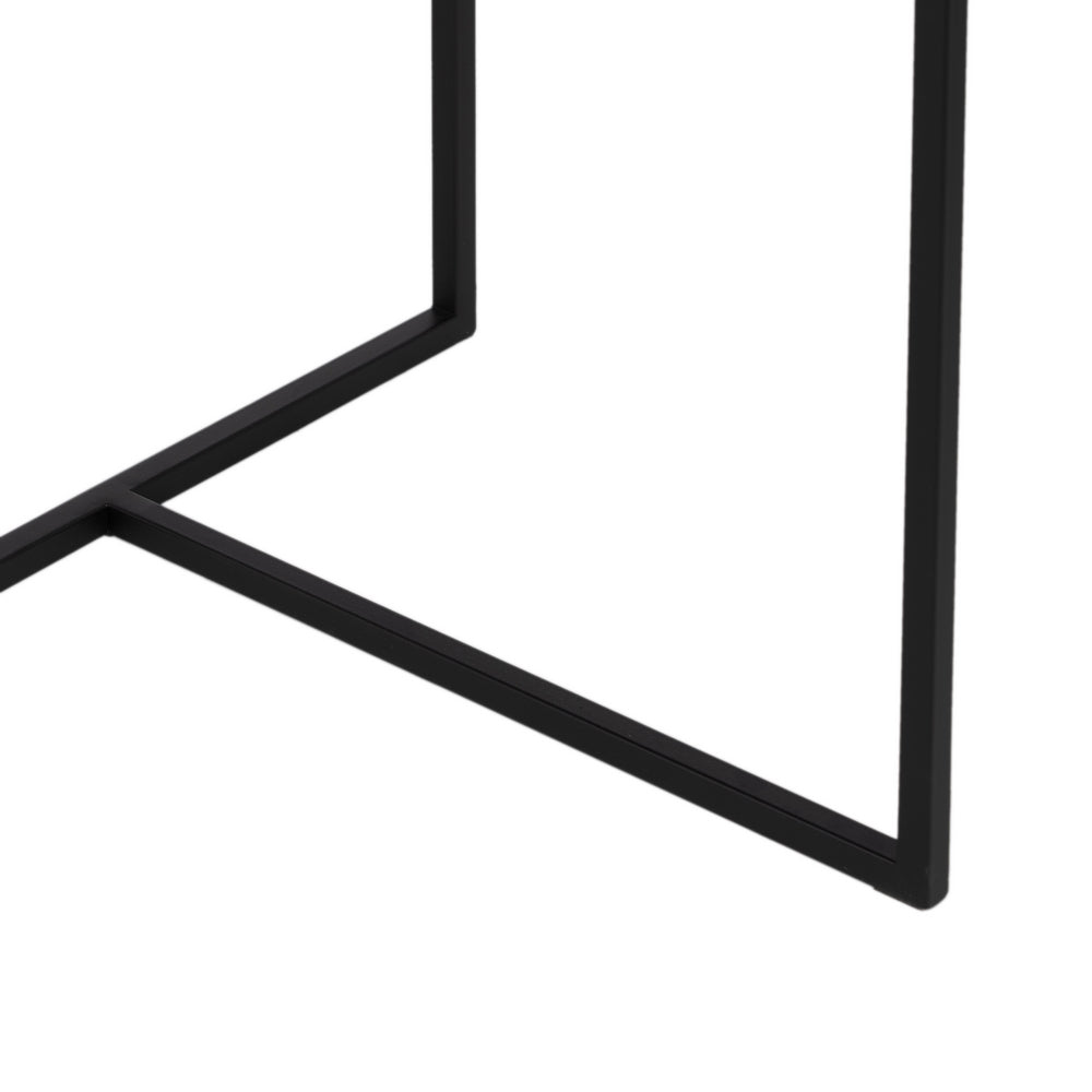 BLACK METAL-MIRROR SIDE TABLE LIVING ROOM 59 X 59 X 67.50 CM