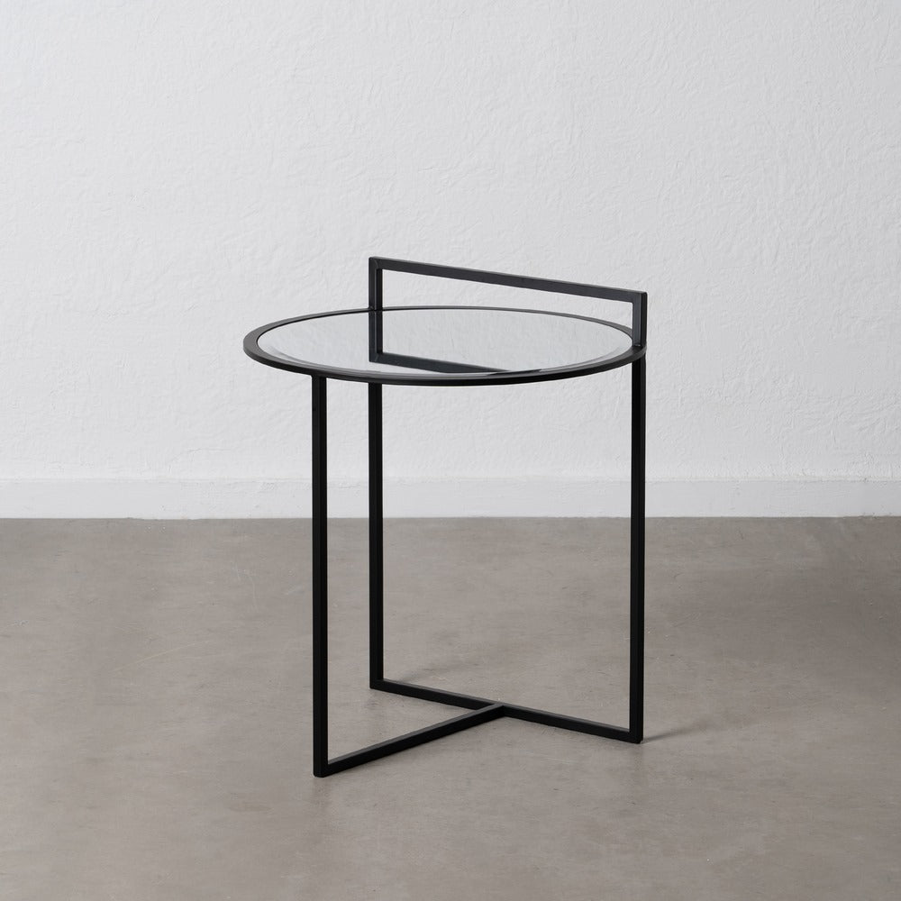 MESITA NEGRO METAL-ESPEJO SALÓN 59 X 59 X 67,50 CM