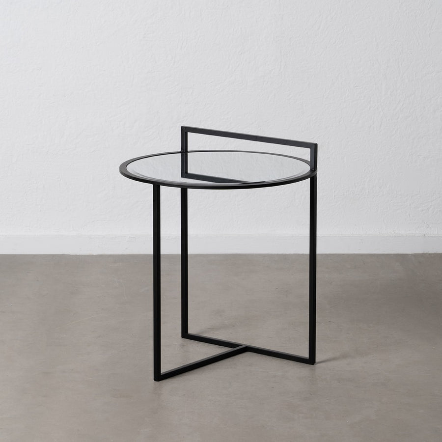 MESITA NEGRO METAL-ESPEJO SALÓN 59 X 59 X 67,50 CM
