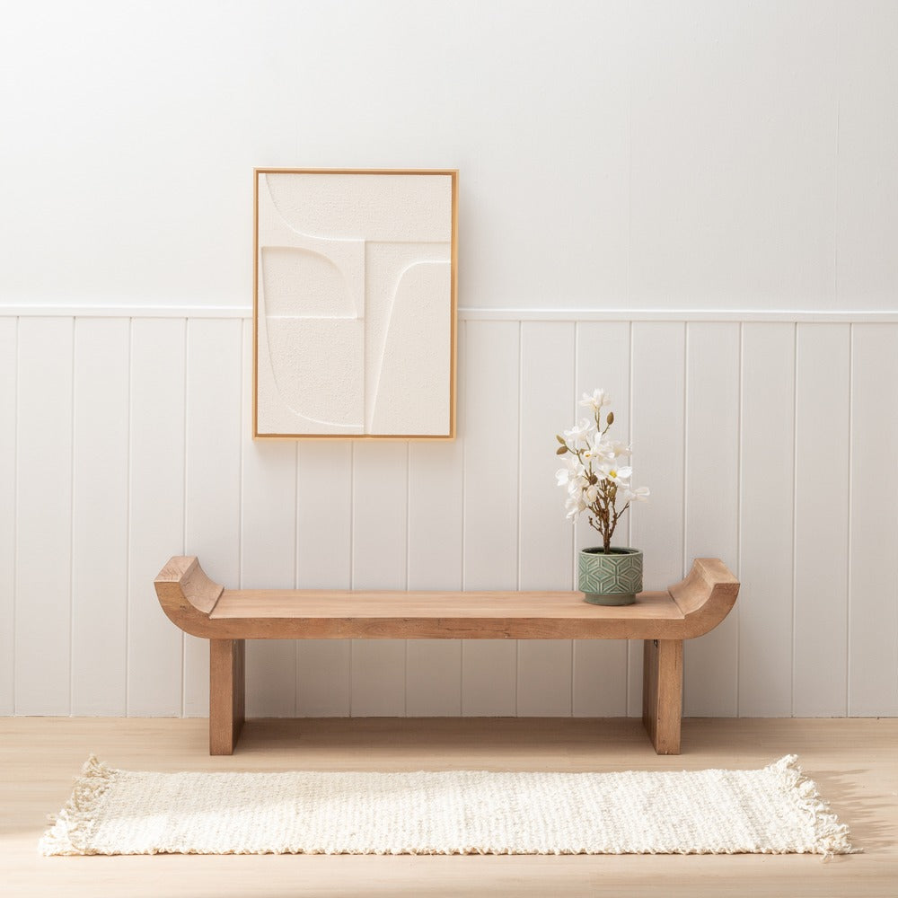 ALFOMBRA CREMA YUTE ALTEA DECORACIÓN 70 X 170 CM