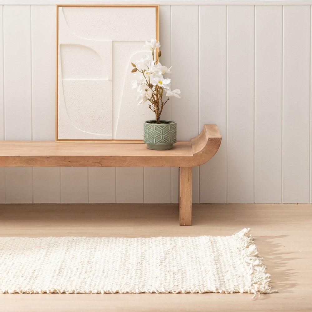 ALFOMBRA CREMA YUTE ALTEA DECORACIÓN 70 X 170 CM