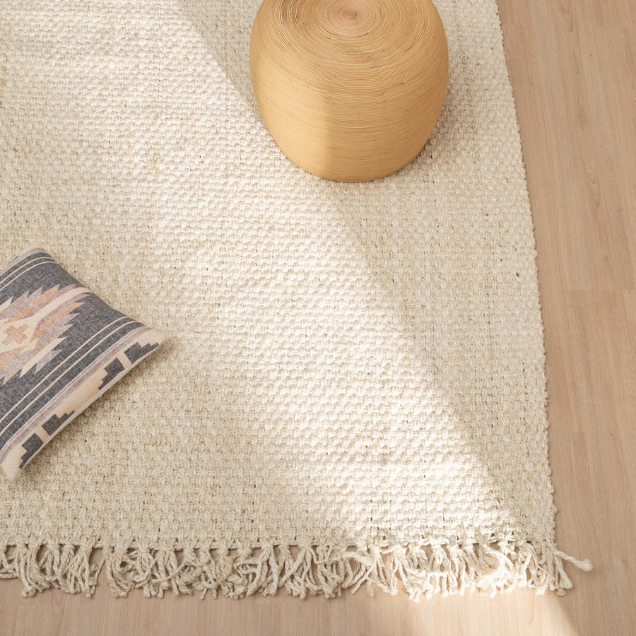 ALFOMBRA CREMA YUTE ALTEA DECORACIÓN 160 X 230 CM