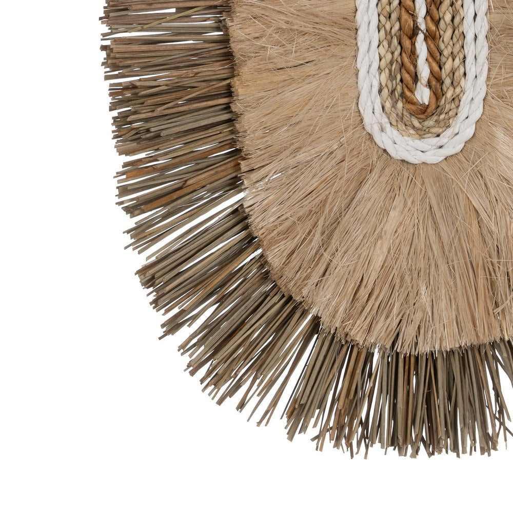 WALL MURAL NATURAL FIBRE DECORATION 30 X 8 X 38 CM