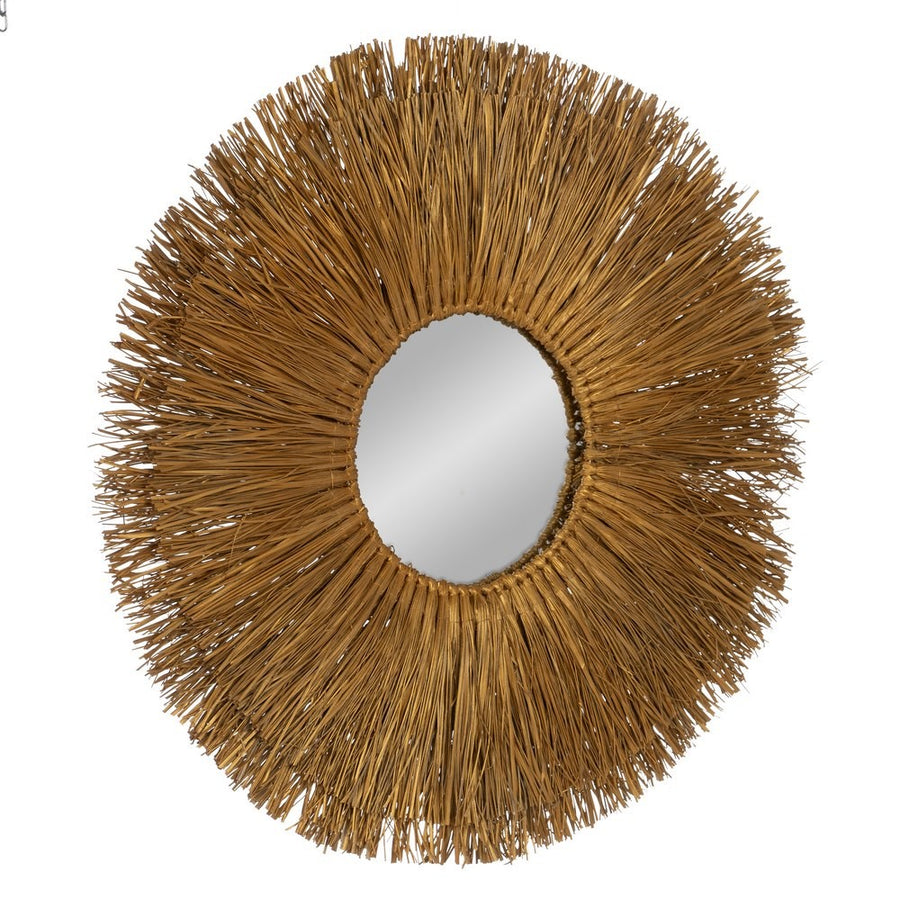 ESPEJO FIBRA NATURAL DECORACIÓN 80 X 5 X 80 CM