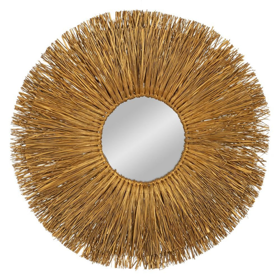 ESPEJO FIBRA NATURAL DECORACIÓN 80 X 5 X 80 CM