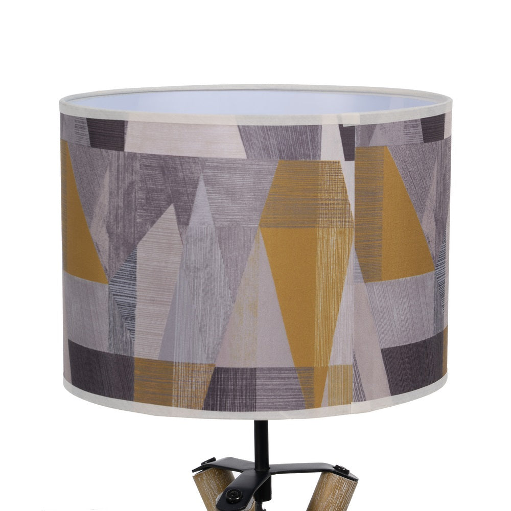 NATURAL FABRIC-WOOD TABLE LAMP 25 X 25 X 54 CM