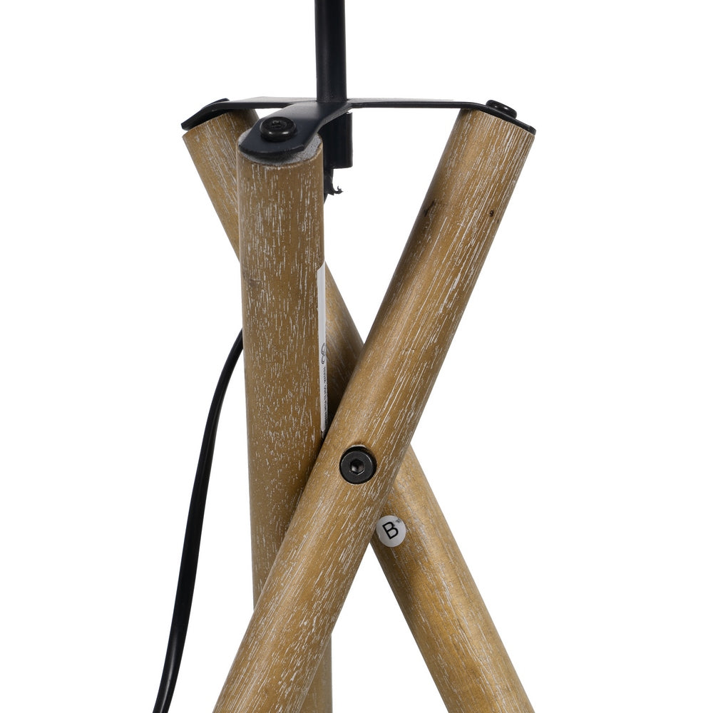 NATURAL FABRIC-WOOD TABLE LAMP 25 X 25 X 54 CM