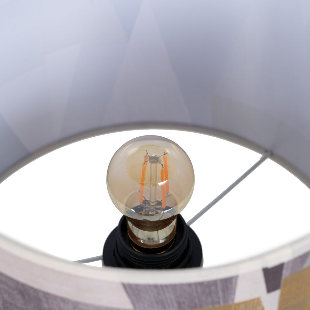 NATURAL FABRIC-WOOD TABLE LAMP 25 X 25 X 54 CM