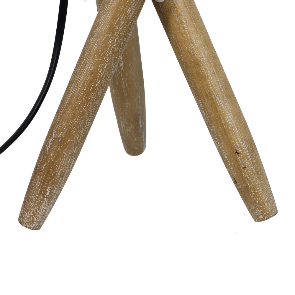 NATURAL FABRIC-WOOD TABLE LAMP 25 X 25 X 54 CM