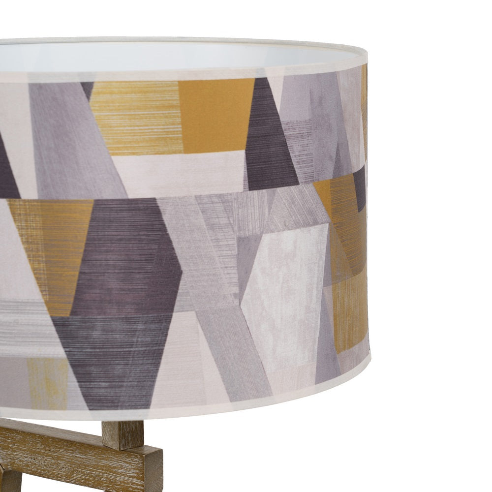 LÁMPARA MESA NATURAL TEJIDO-MADERA 33 X 33 X 67 CM