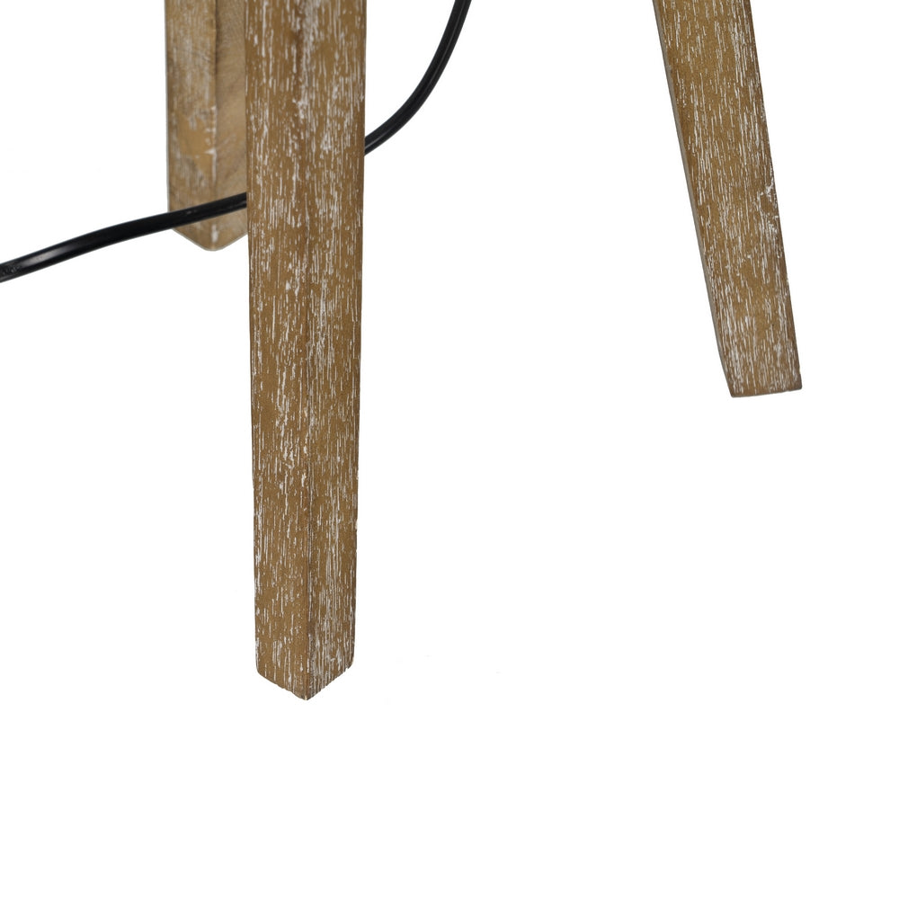 LÁMPARA MESA NATURAL TEJIDO-MADERA 33 X 33 X 67 CM