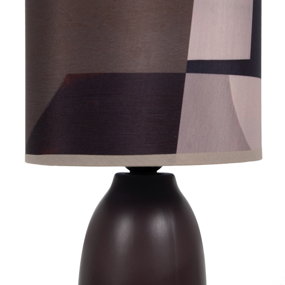 BROWN CERAMIC-FABRIC TABLE LAMP 18 X 18 X 29.50 CM