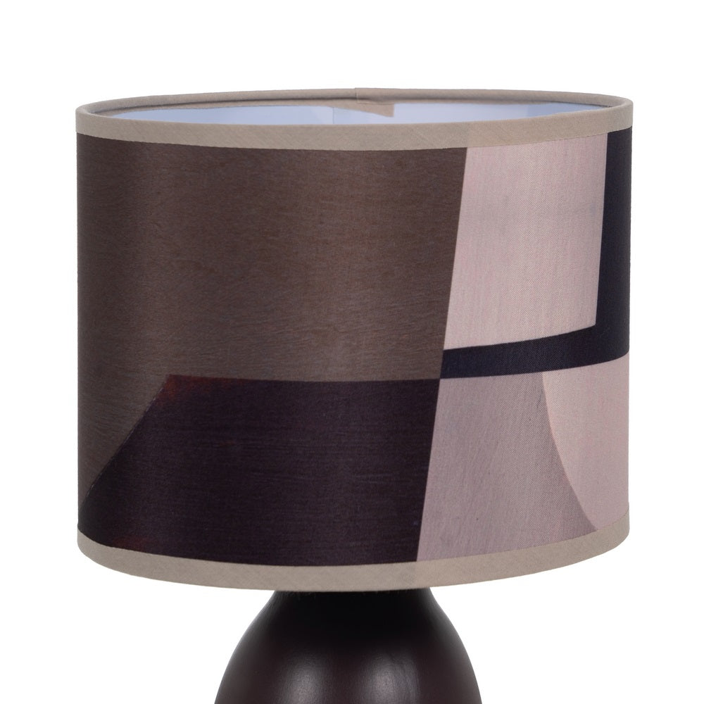 BROWN CERAMIC-FABRIC TABLE LAMP 18 X 18 X 29.50 CM