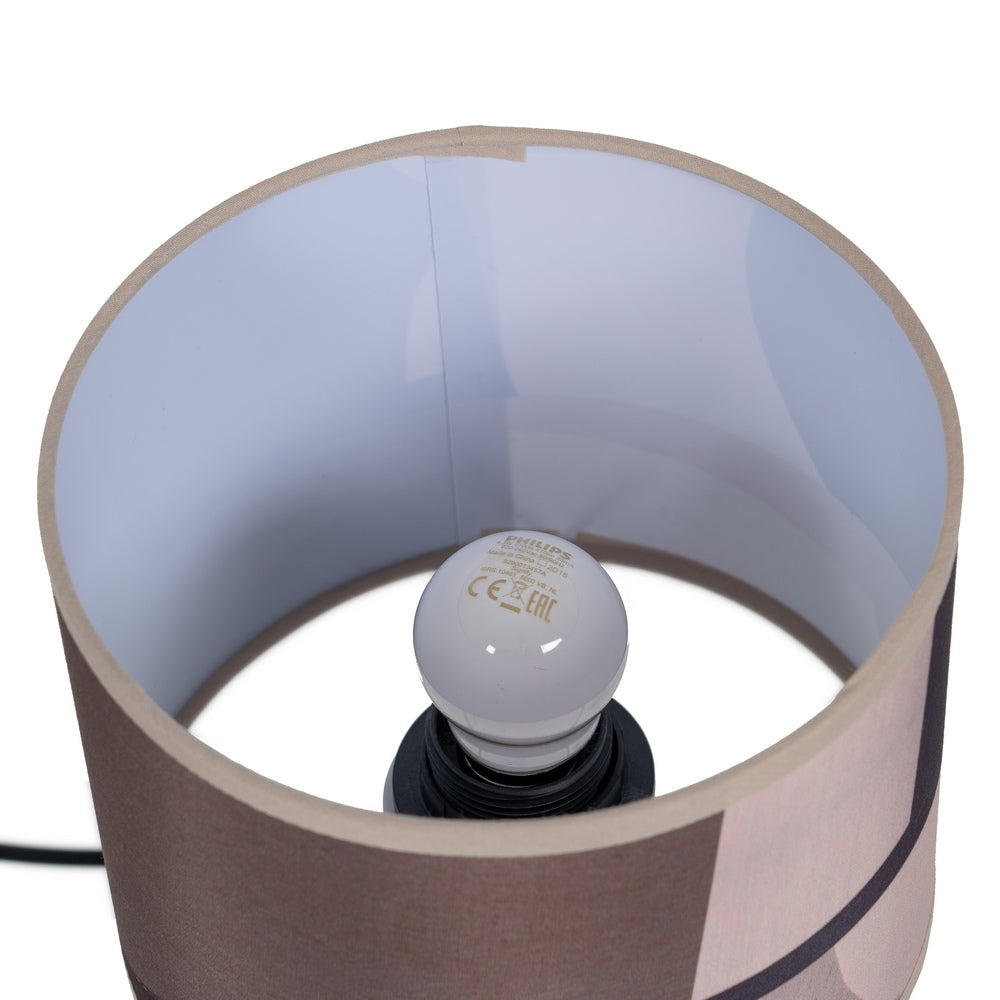 BROWN CERAMIC-FABRIC TABLE LAMP 18 X 18 X 29.50 CM