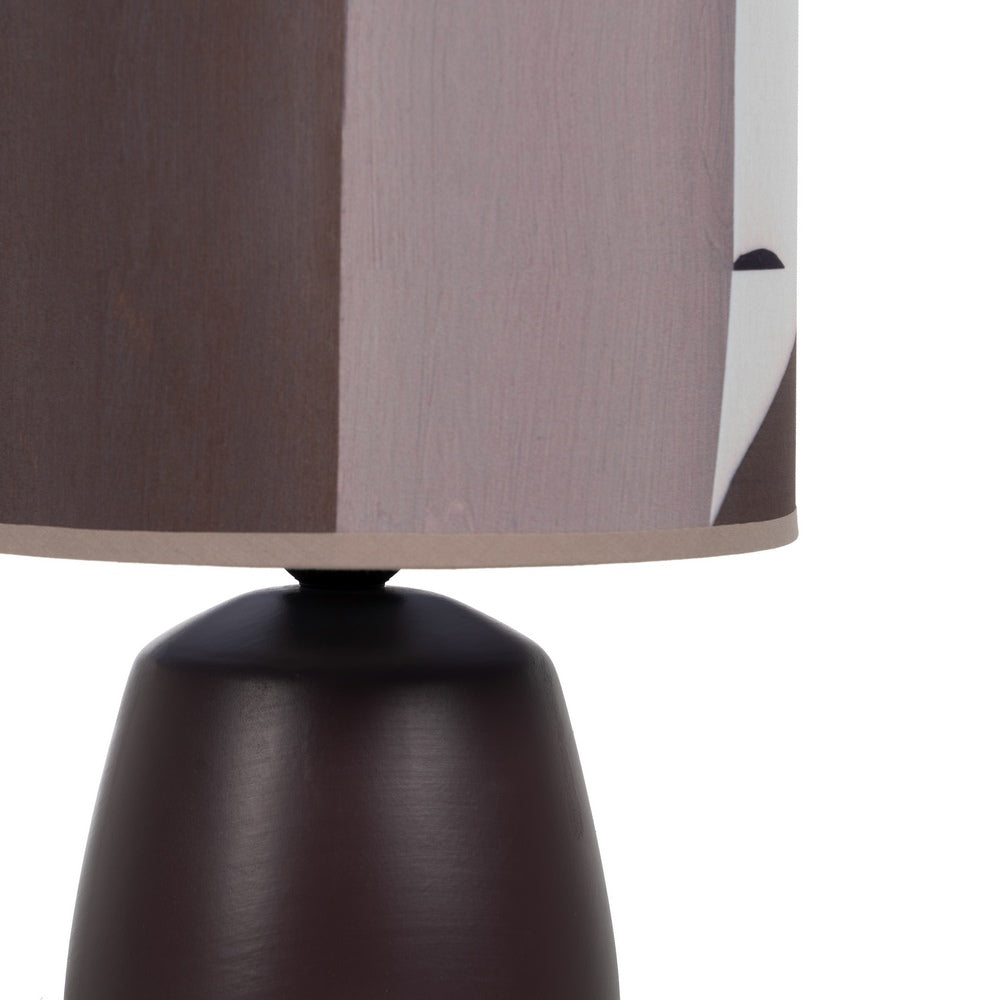 BROWN CERAMIC-FABRIC TABLE LAMP 22 X 22 X 29 CM