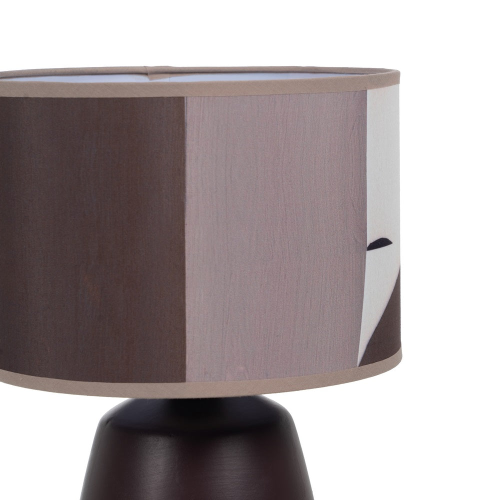 BROWN CERAMIC-FABRIC TABLE LAMP 22 X 22 X 29 CM